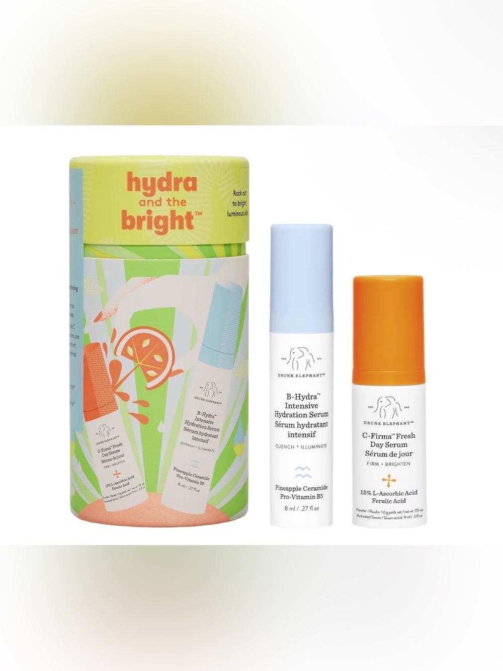 Drunk Elephant Hydra and the Bright Serum Duo Kit C-Firma & B-Hydra Minis
